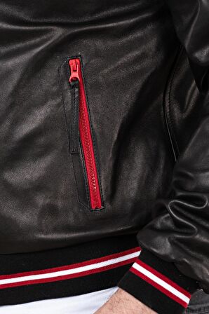 Erkek Siyah Deri Mont