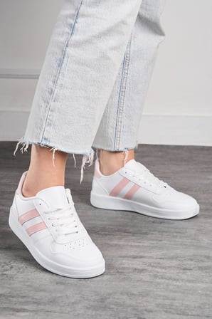 Günlük Unisex Spor Ayakkabı Bağcıklı Dikiş Detaylı Hafif Kalın Yüksek Taban Sneaker 5005