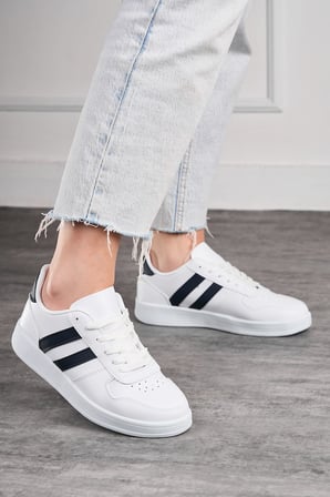 Günlük Unisex Spor Ayakkabı Bağcıklı Dikiş Detaylı Hafif Kalın Yüksek Taban Sneaker 5005