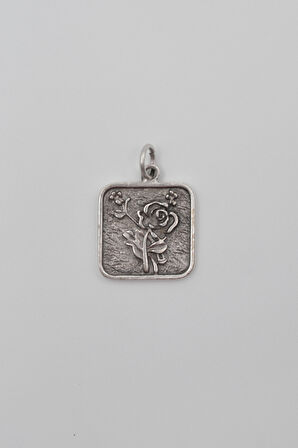 Otantik Gül Anahtarlık - Antik Gümüş Kaplama - Kadın Erkek