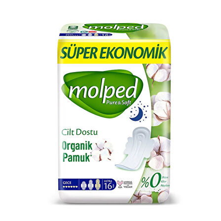 Pure&Soft Süper Ekonomik Paket Gece Hijyenik Ped 16 Adet 1 Adet