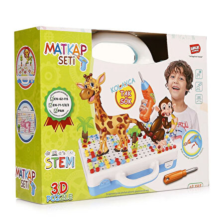 Eğitici Matkap Seti-Hayvanlar 3D Stem 1 Adet