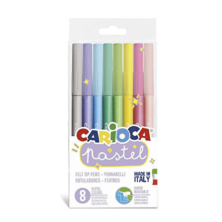 Pastel Yıkanabilir Keçeli Boya Kalemi 8'li 1 Adet