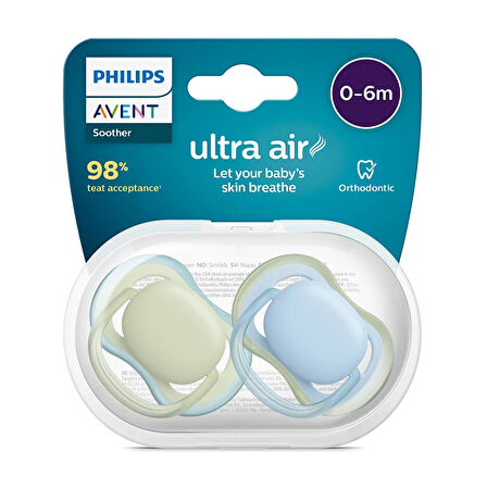 Ultra Air Emzik 0-6 Ay, 2'li Paket, Unisex 1 Adet