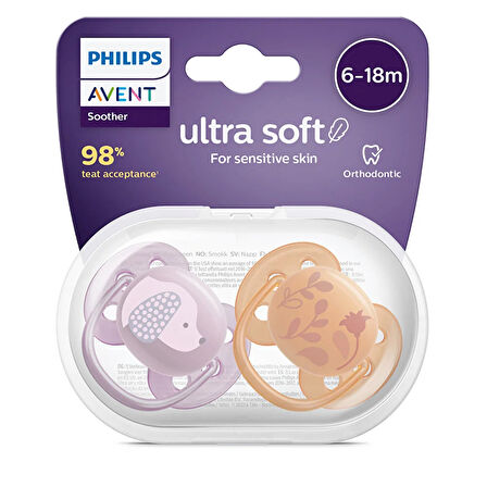 Ultra Soft Emzik 6-18 Ay, 2'li Paket, Kız 1 Adet
