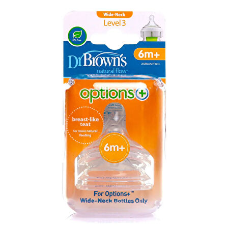 DB 3201 Dr Browns Geniş Ağız Options+ Biberon Emziği 6ay+ 1 Adet