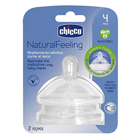 Natural Feeling Silikon Biberon Emziği 2li 4 ay+ Ayarlanabilir Akış 1 Adet
