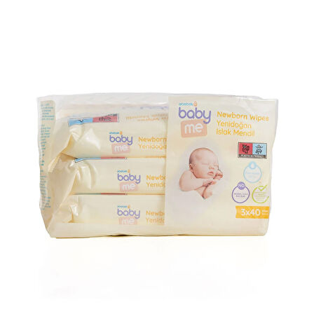 Yenidoğan Islak Mendil 3x40 Adet