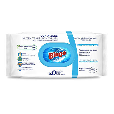 Beyaz Sabunlu Yüzey Temizlik Havlusu 96 Adet (2 ADET)