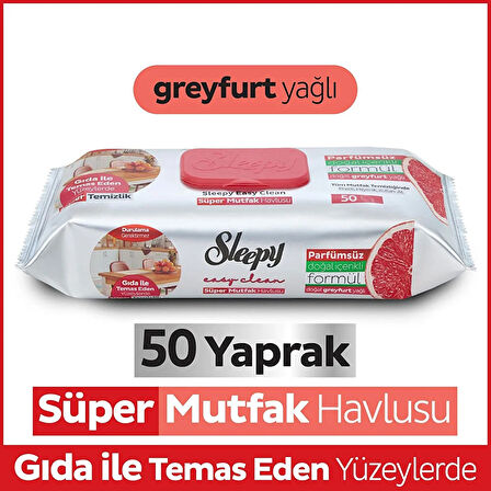 Yüzey Temizlik Süper Mutfak Havlusu Greyfurt 50 Adet (2 ADET)