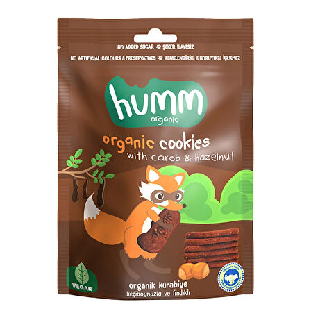 Organik Vegan Keçiboynuzlu ve Fındıklı Kurabiye 55 gr (2 ADET)