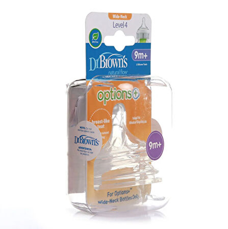 DB 4201 Dr Browns Geniş Ağız Options+ Biberon Emziği 9ay+ (2 ADET)