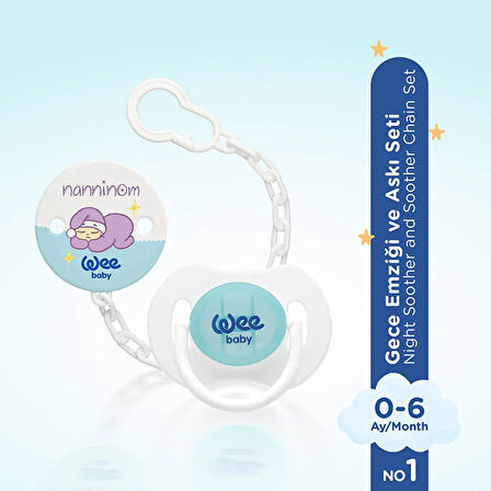 Nanninom Gece Emziği ve Emzik Askısı Seti (2 ADET)