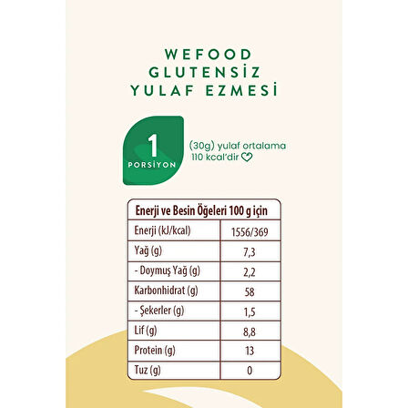 Glutensiz Yulaf Ezmesi 300 Gr (2 ADET)