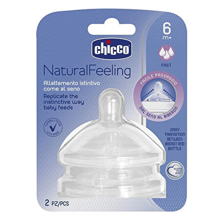Natural Feeling Silikon Biberon Emziği 2li 6 ay+ Orta Akış (3 ADET)