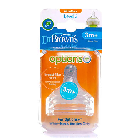 DB 2201 Dr Browns Geniş Ağız Options+ Biberon Emziği 3ay+ (3 ADET)