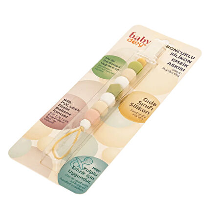 Boncuklu Silikon Emzik Askısı (3 ADET)