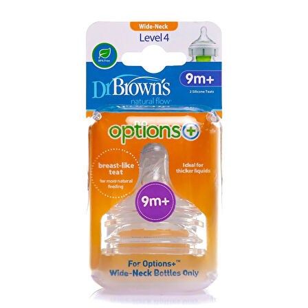 DB 4201 Dr Browns Geniş Ağız Options+ Biberon Emziği 9ay+ (3 ADET)