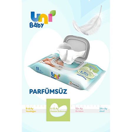 Hassas Dokunuş Bebek Islak Mendil 6-12 Ay 12x52 Adet (4 ADET)