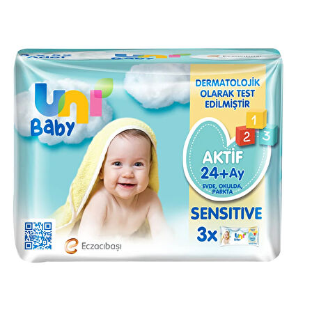 Aktif Sensitive Bebek Islak Mendil 24+ Ay 3x52 Adet (4 ADET)