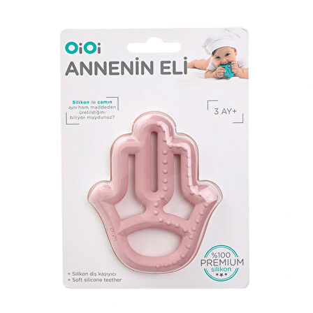 Silikon Diş Kaşıyıcı Annenin Eli Pembe (4 ADET)