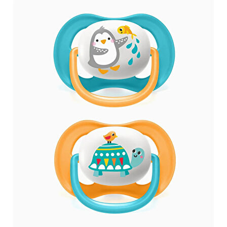 Ultra Air 2'li Emzik 6-18ay Mavi/Turuncu (4 ADET)