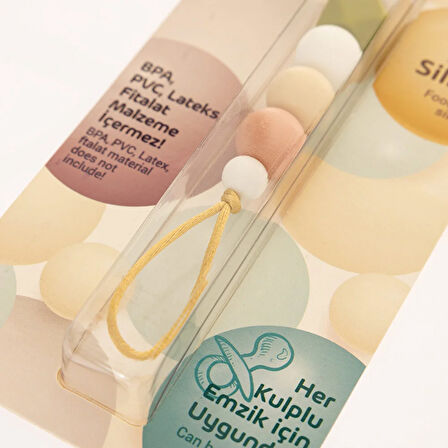 Boncuklu Silikon Emzik Askısı (4 ADET)