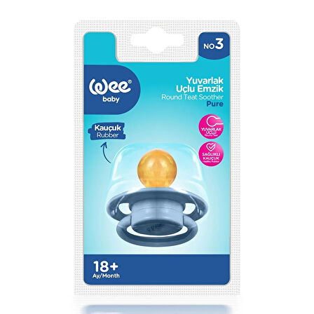 700 Wee Baby Pure Yuv.Kauçuk Emzik No:3 Mavi (4 ADET)