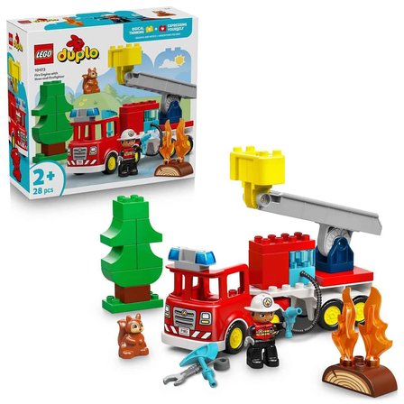 DUPLO Kasabası Hortumlu İtfaiye Aracı ve İtfaiyeci 10473 (4 ADET)