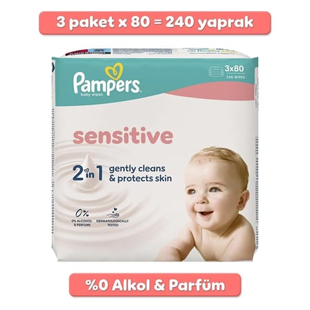 Pampers Sensitive Islak Mendil 3x80 Adet (2 ADET)