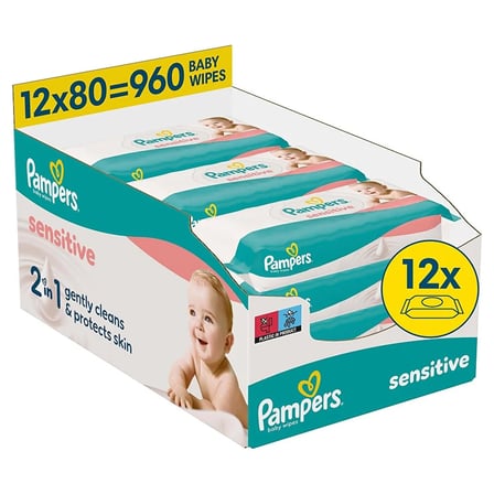 pampers sensitive islak mendil 12x80 adet (3 adet)
