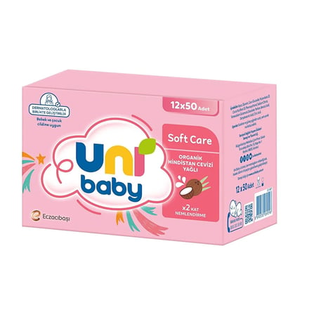 Soft Care Hindistan Cevizi Yağlı Islak Mendil 12x50 Adet (5 ADET)