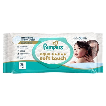 Pampers Aqua Soft Touch Islak Mendil 60 Adet (5 ADET)
