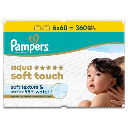 Pampers Aqua Soft Touch Islak Mendil 6x60 Adet (5 ADET)