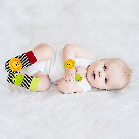 Çıngıraklı Çorap Ve Bileklik Aslan ve Kurbağa