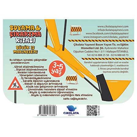 Boyama Çıkartma Kitabı Büyük İş Makineleri 32 Çıkartma