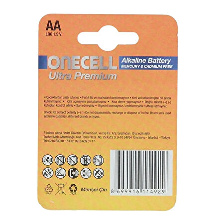 Ultra Premium Alkalin AA Boy Pil 4lü
