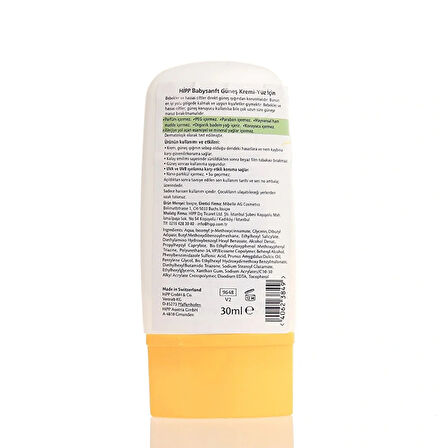 Babysanft Güneş Kremi Yüz İçin 50+F 30 ml