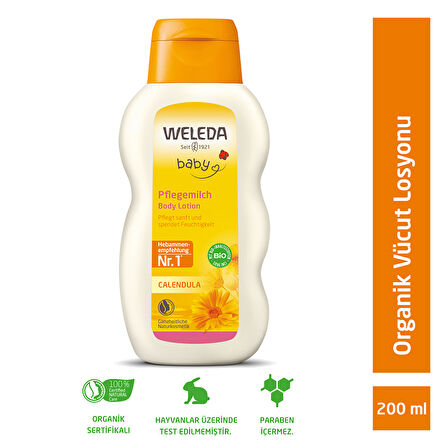 Calendula Organik Nemlendirici Vücut Losyonu 200ml
