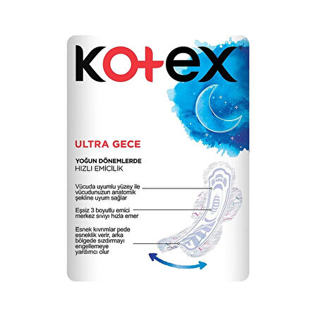 Kotex Ultra Ped Gece 16 Adet