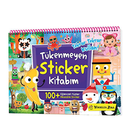 Tükenmeyen Sticker Kitabım - Eğlenceli Yüzler (100+ Tekrar Tekrar Kullanılabilen Sticker)