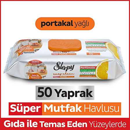 Yüzey Temizlik Süper Mutfak Havlusu Portakal 50 Adet