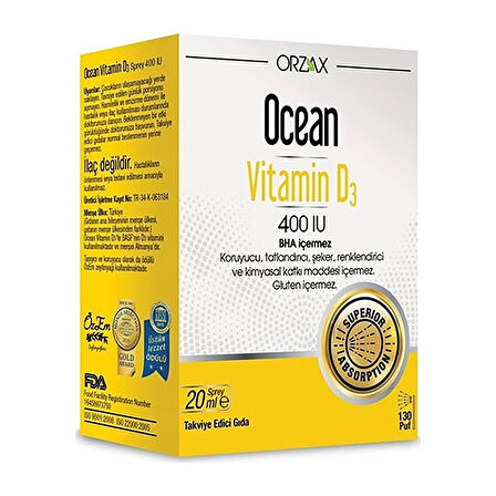 Ocean Vitamin D3 400 IU Sprey 20ml