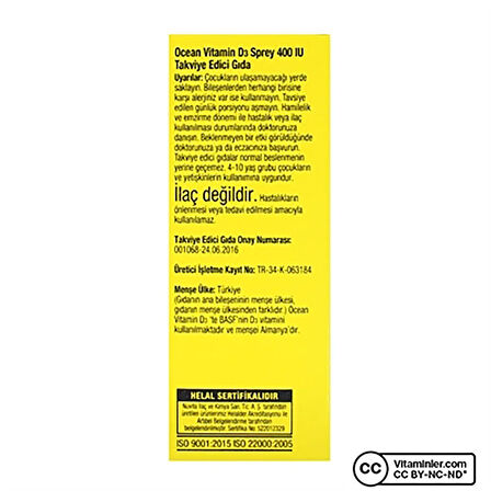 Ocean Vitamin D3 400 IU Sprey 20ml