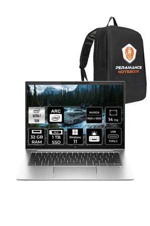 EliteBook 840 G11 İntel Core Ultra 7 155H 32GB 1TB SSD 14'' WUXGA W11H A970V8ETX & PER4 ÇANTA