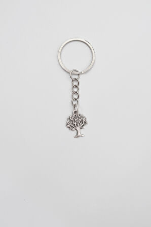 Hayat Ağacı Anahtarlık - Antik Gümüş Kaplama - Kadın Erkek