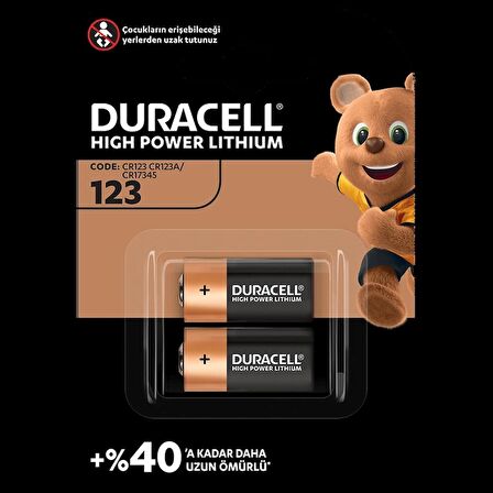 DURACELL ULTRA LİTYUM CR123A 2Lİ (1243)