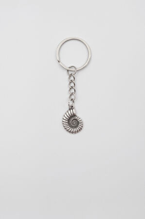 Spiral Deniz Kabuğu Anahtarlık - Antik Gümüş Kaplama - Kadın Erkek