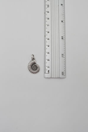 Spiral Deniz Kabuğu Örme Zincir Kolye - Antik Gümüş Kaplama - Kadın Erkek - 60 cm