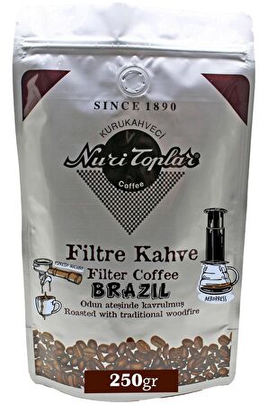Nuri Toplar Filtre Kahvesi 250 Gr Brazil Cerrado Çekirdeği - Odun Ateşinde Kahve